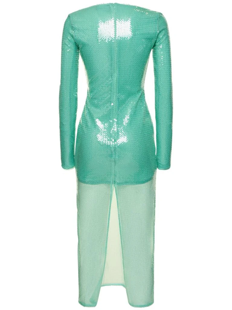 David Koma Logo Buckle Sequined Midi Dress 4