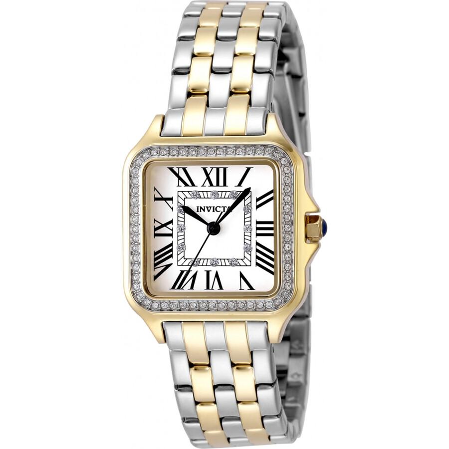 Invicta Angel Quartz Crystal Silver Dial Ladies Watch 48996
