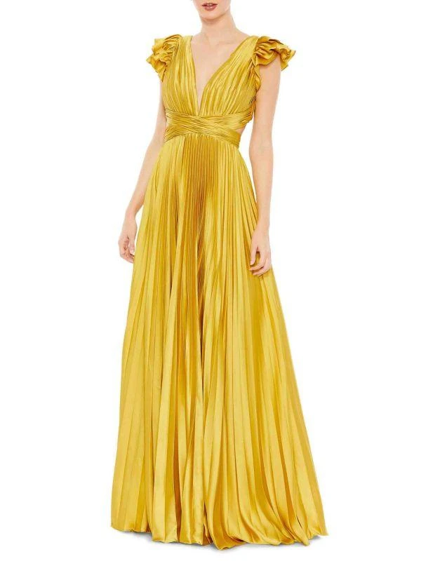 Mac Duggal Plunging Flutter Sleeve Gown 1