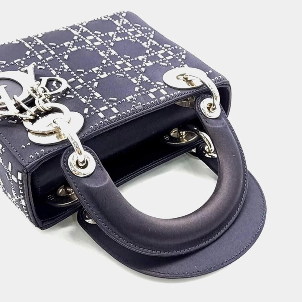Dior Dior Dark Navy Blue Satin Mini Lady Dior Tote Bag 4