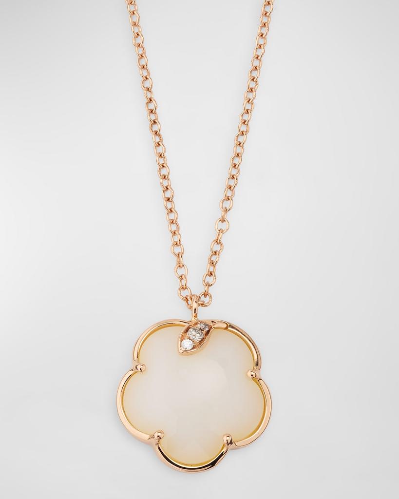 Pasquale Bruni Petit Joli 18K Rose Gold Pendant Necklace with Mother-of-Pearl and Diamonds