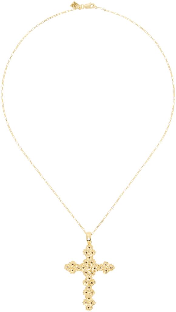 Veneda Carter Gold VC021 Ruby Cross Necklace