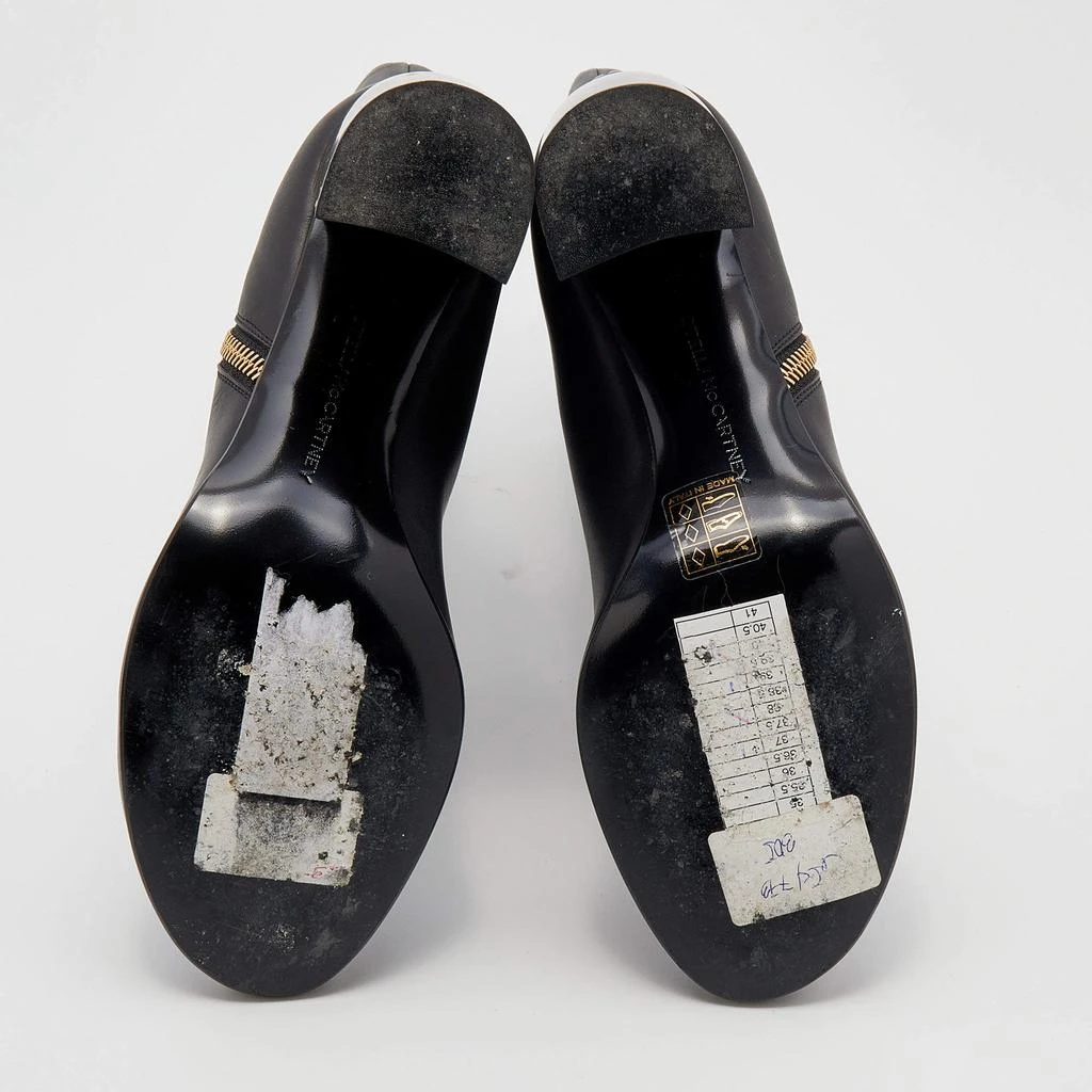 Stella McCartney Stella McCartney Black Faux Leather Tortoise Block Heel "Percy" Ankle Boots Size 37 6