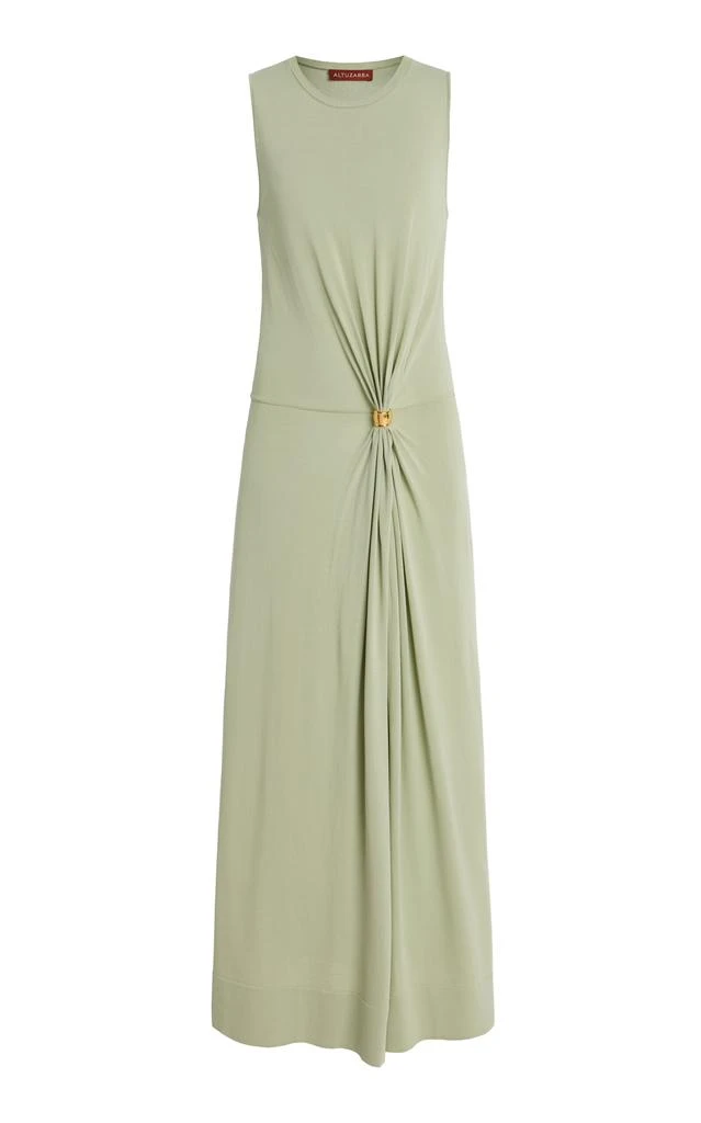 Altuzarra Altuzarra - Saralien Gathered Jersey Maxi Dress - Green - L - Moda Operandi 1