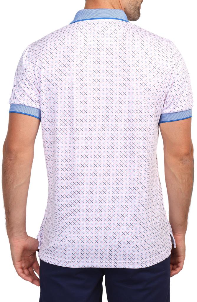 TailorByrd Geo Dot Print Performance Polo