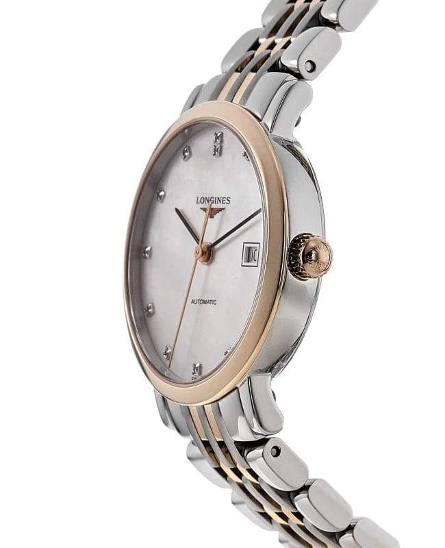 Longines Longines Elegant Collection Mother of Pearl Dial Diamond Stainless Steel and Rose Gold Women's Watch L4.310.5.87.7 3