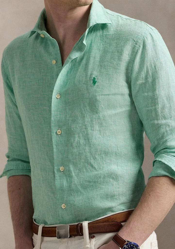 Ralph Lauren Classic Fit Houndstooth Linen Shirt 3