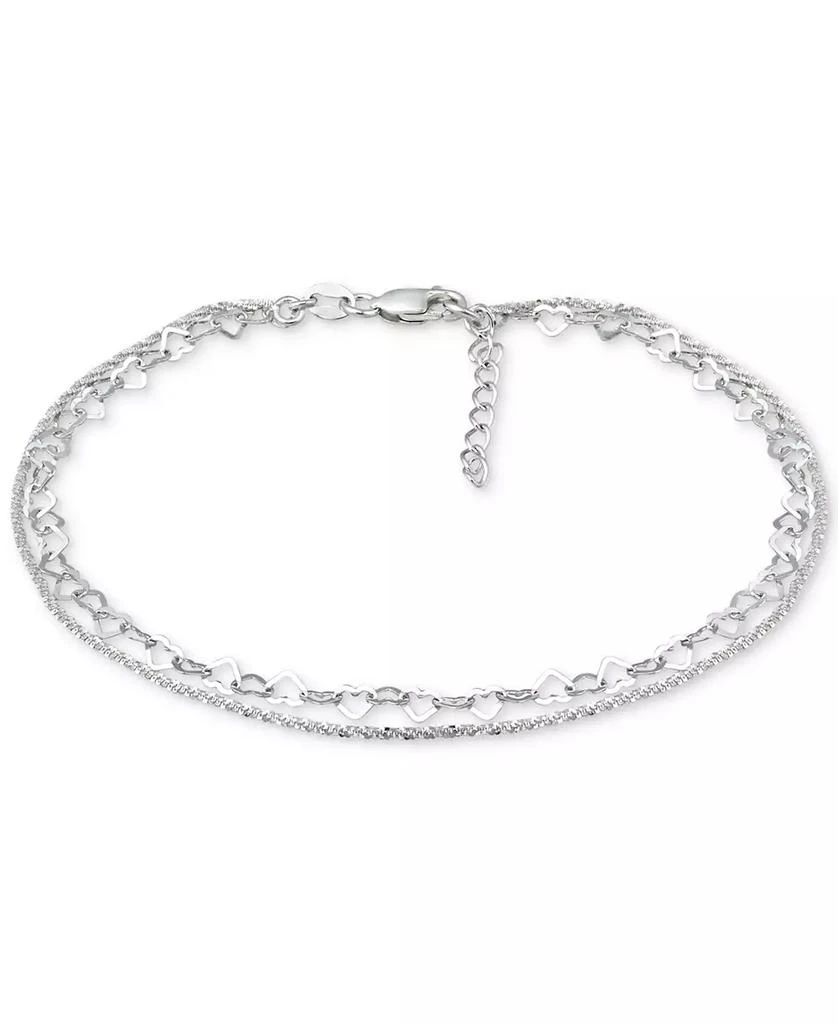 Giani Bernini Macys Anklet Gold Double Row Heart Ankle Bracelet In