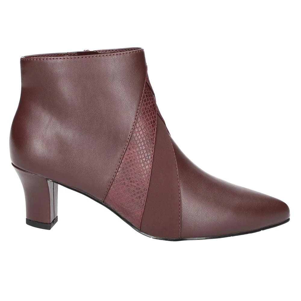 Easy Street Falcon Croc Embossed Zippered Pointed Toe Booties 1