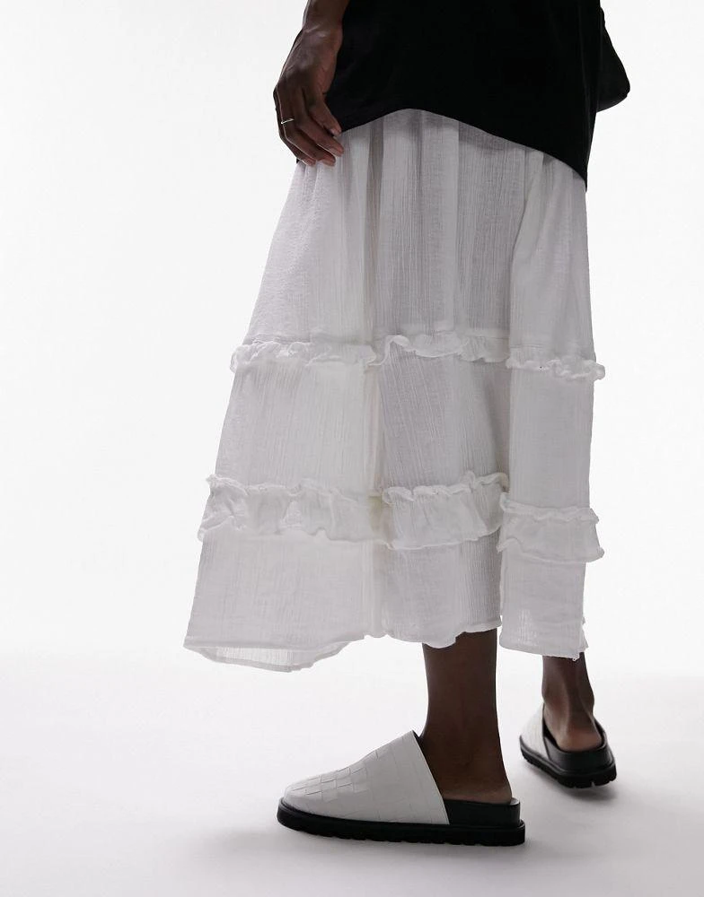 Topshop Topshop Beau woven mule in white 3