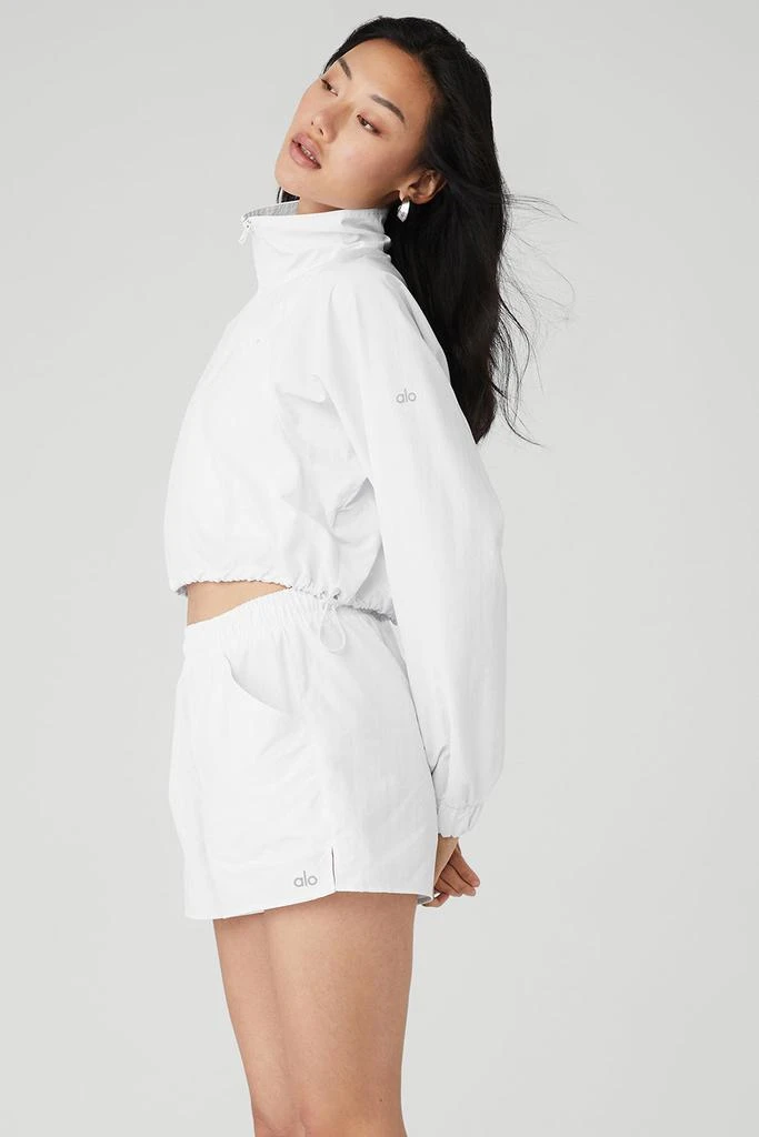 Alo Yoga Cropped 1/4 Zip Alumni Pullover - White 3