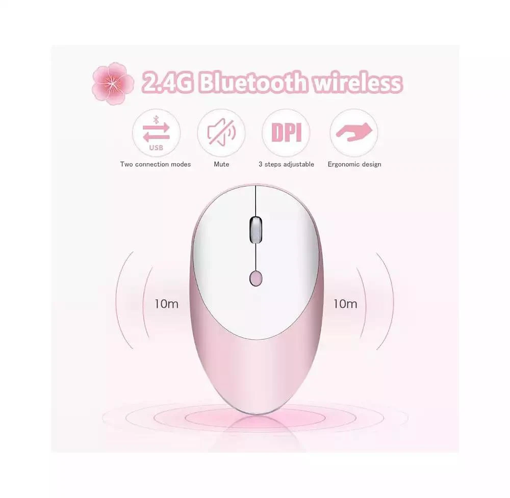 risokeys Tri Mode Silent Wireless Mouse Bluetooth and 2.4G 3 Speed DPI Office Mouse 2
