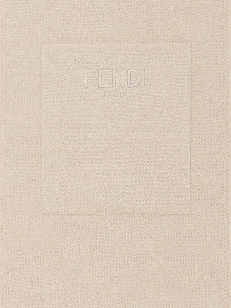 Fendi Fendi Kids Wool FF Reversible Scarf in Beige 2