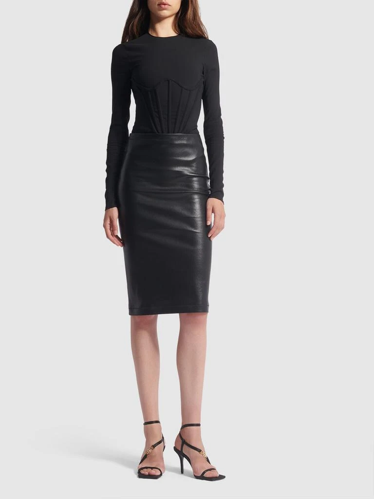 Versace Georgette Long Sleeved Corset Bodysuit 1