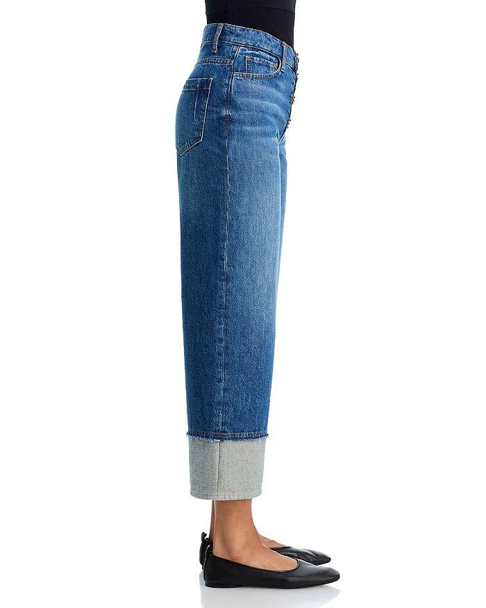 Derek Lam Simona High Rise Cuff Straight Jeans in Soho 4