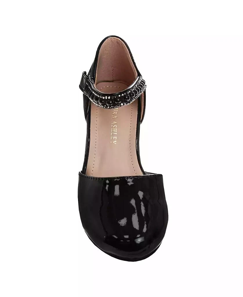 Laura Ashley Little Girls Rhinestones Low Heeled Dress Shoe 5