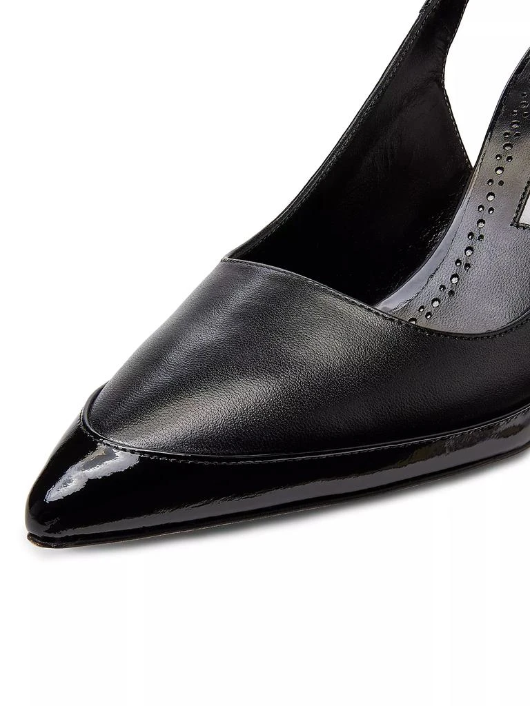Manolo Blahnik Telemaca 70MM Leather Slingback Pumps 5