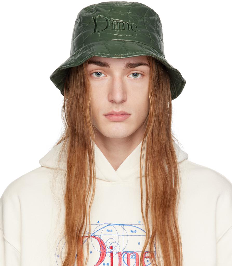 【DIME】 Quilted Outline Bucket Hat Army Dime Khaki Quilted Outline Bucket Hat - Hats - BeyondStyle