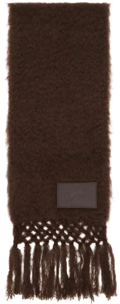 Jil Sander Brown Wool Blend Scarf