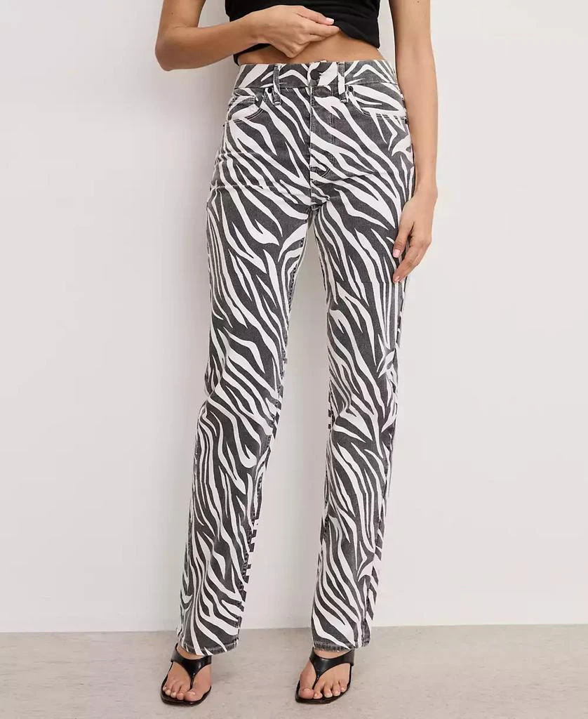 Good American Women's Zebra Good Icon Straight Jeans 1