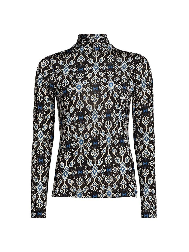 Ulla Johnson Aurelia Abstract Print Turtleneck Top 1