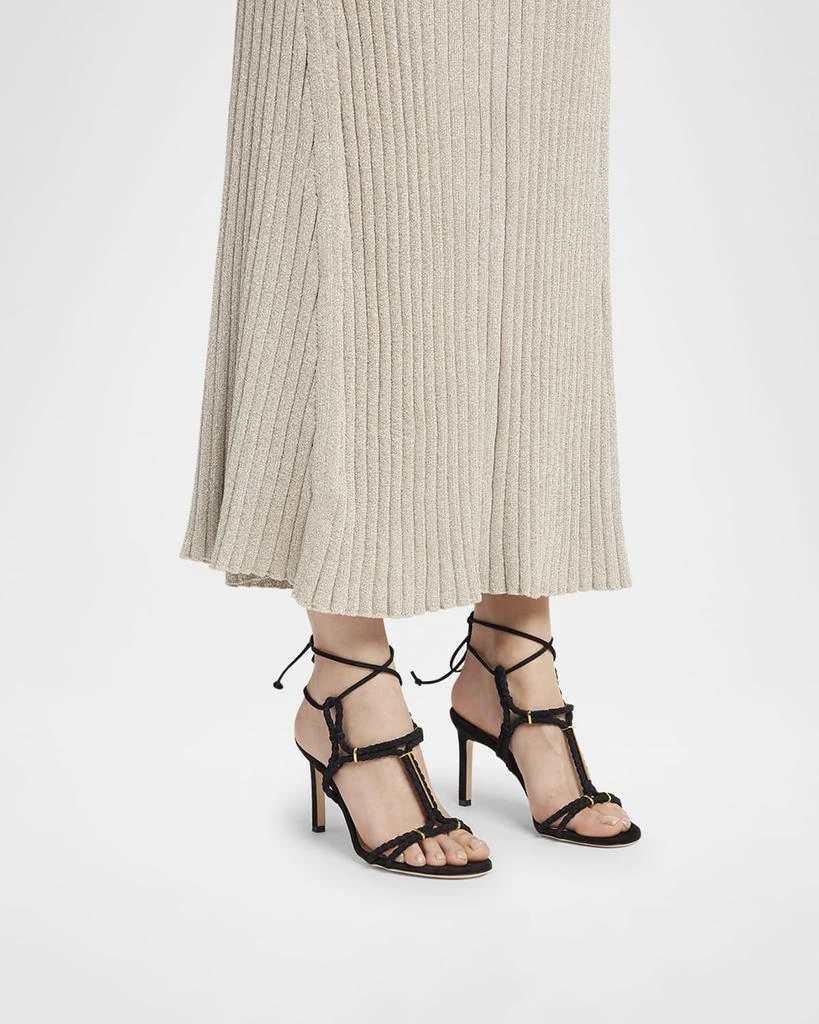 Tom Ford Lily Suede Ankle-Tie Sandals 2