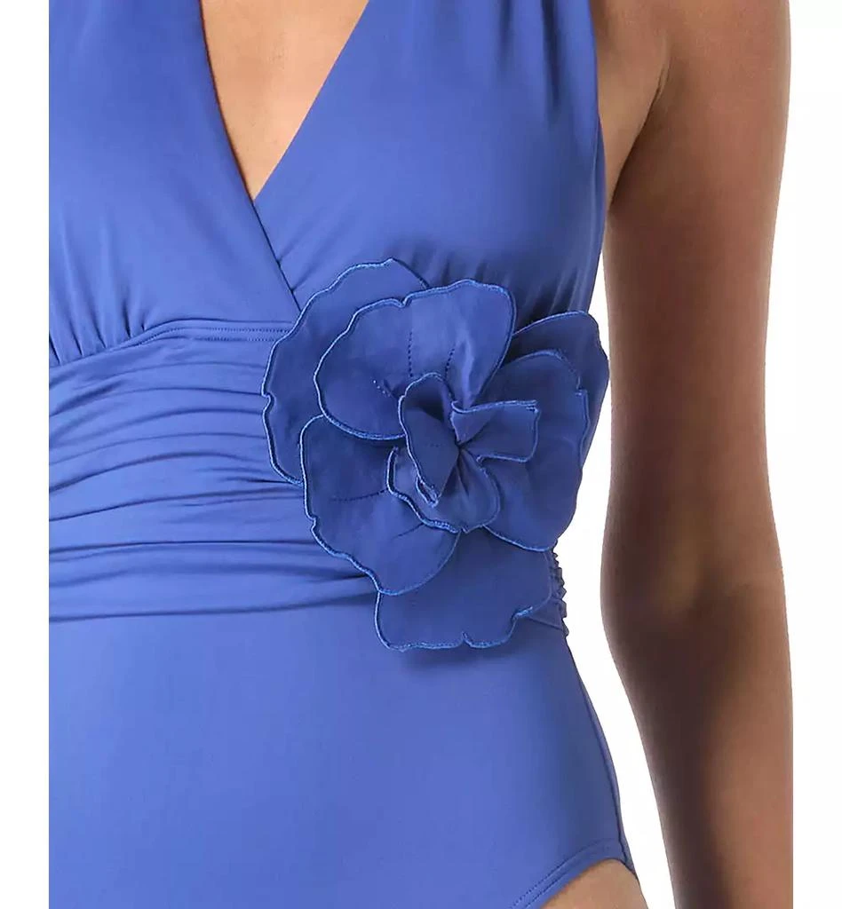 Carmen Marc Valvo Women's Halter-Neck Embellished One Piece Swimsuit 4