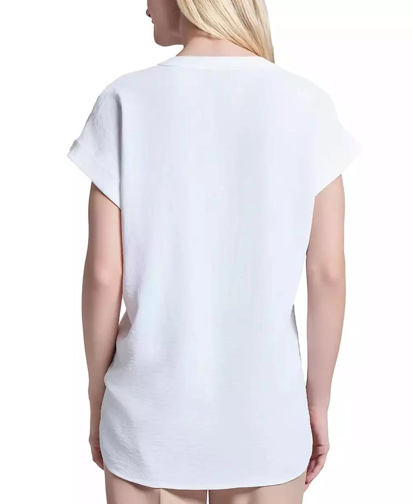 JONES NEW YORK Women's Split-Neck Cap-Sleeve Blouse 2