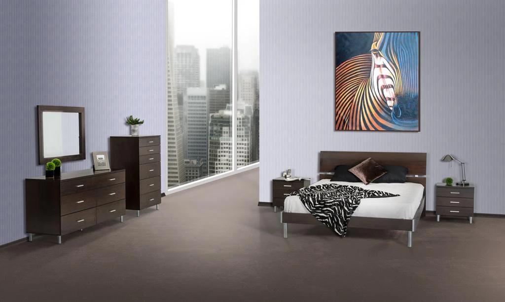 Hivvago 39" Ebony Square Wood Framed Dresser Mirror 2