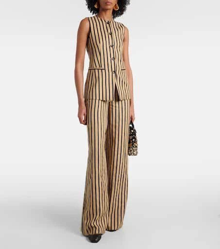 Max Mara Cestino linen and cotton-blend palazzo pants 2