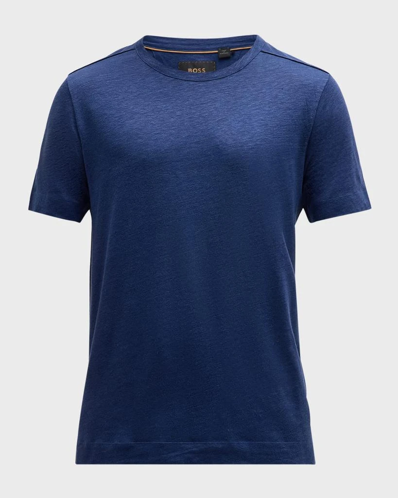 Hugo Boss Men's Solid Linen Silk Short-Sleeve T-Shirt 1