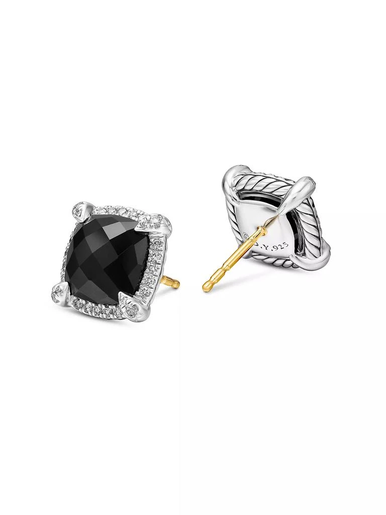 David Yurman Chatelaine Pavé Bezel Stud Earrings in Sterling Silver 3