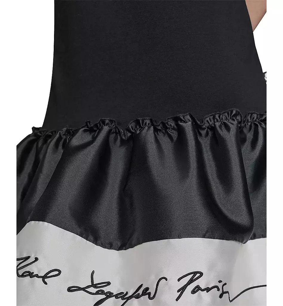 Karl Lagerfeld Paris Women's Ruffled-Hem Embroidered-Script T-Shirt Dress 5
