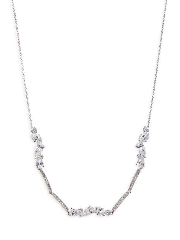 Adriana Orsini Rhodium Plated & Cubic Zirconia Bar Necklace 1