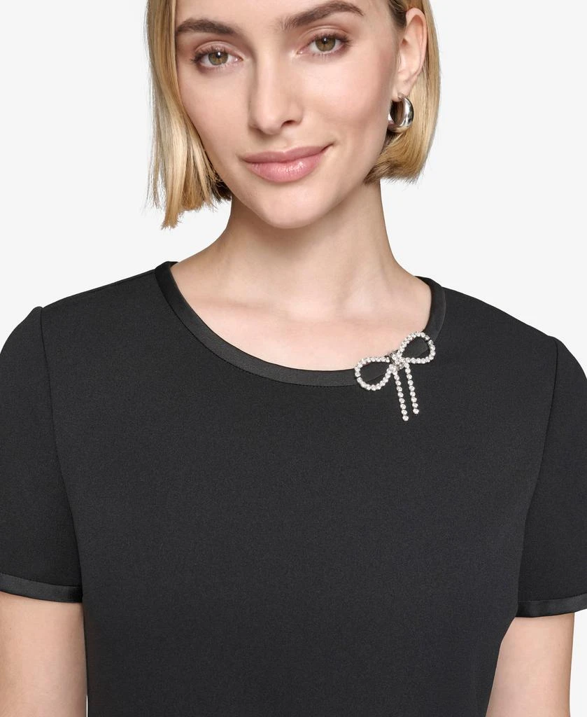 Karl Lagerfeld Paris SHORT SLEEVE A-LINE DRESS WITH PLEATED SKIRT 4