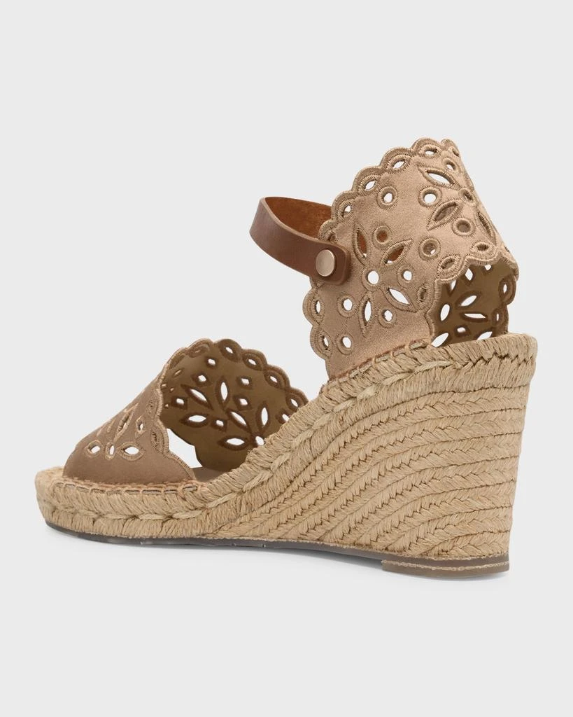 Pedro Garcia Orito Satin Eyelet Wedge Espadrilles 4