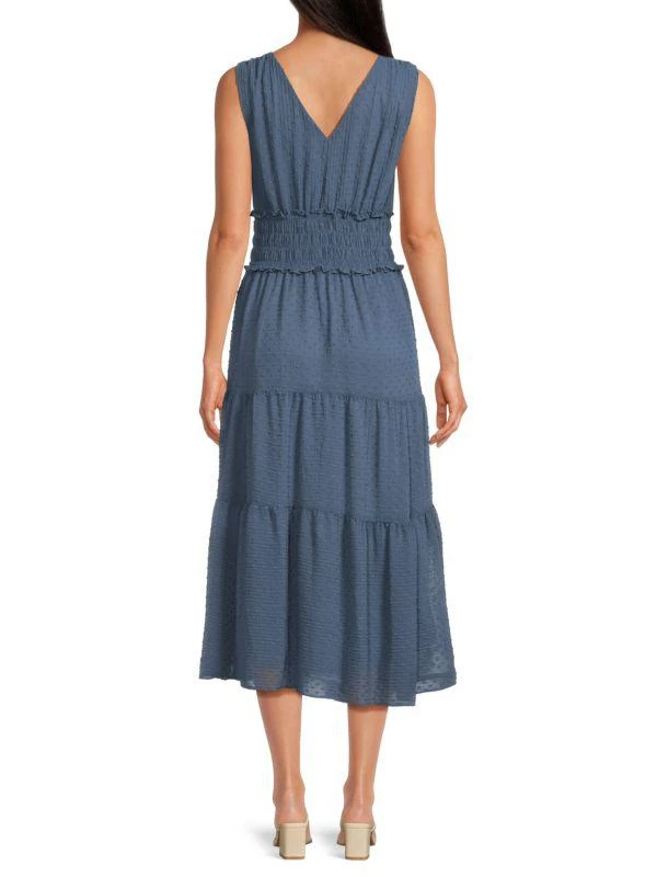 ELLE Swiss Dot Smocked Midi Dress 2