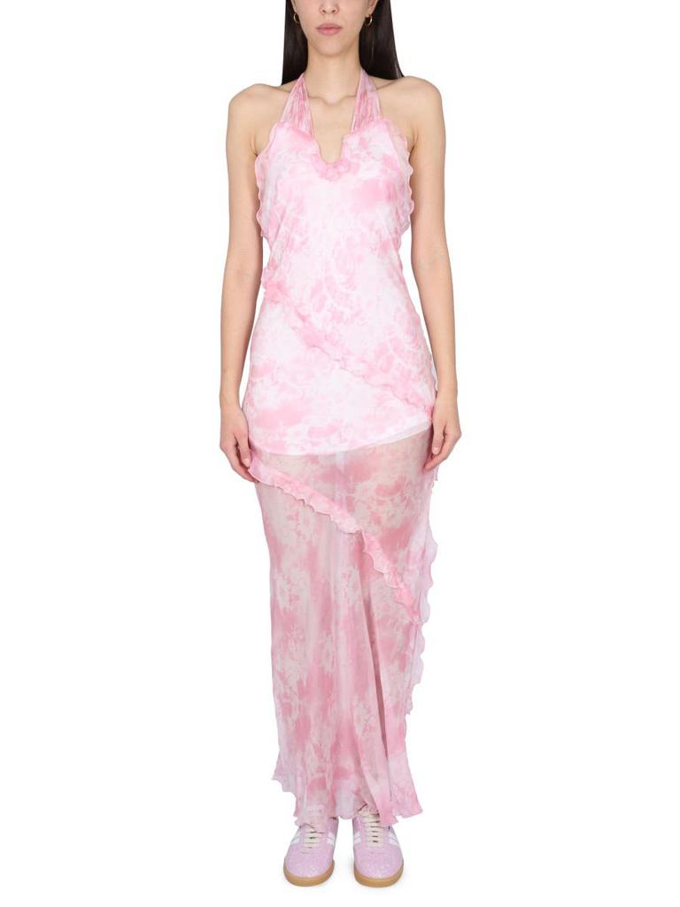 【関税&送料込】Msgm Silk Chiffon Dress MSGM RUFFLED FLORAL PRINT SILK CHIFFON MINI DRESS US 8 IT 42