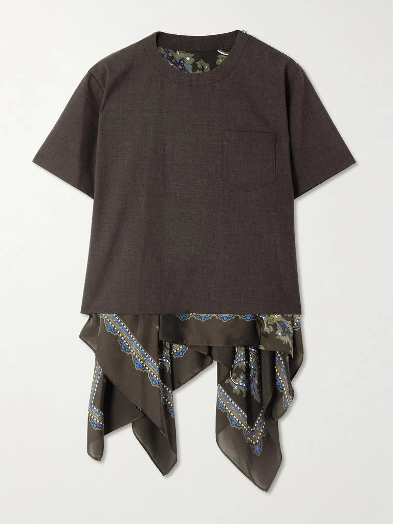 Sacai 佩斯利花纹缎布羊毛上衣