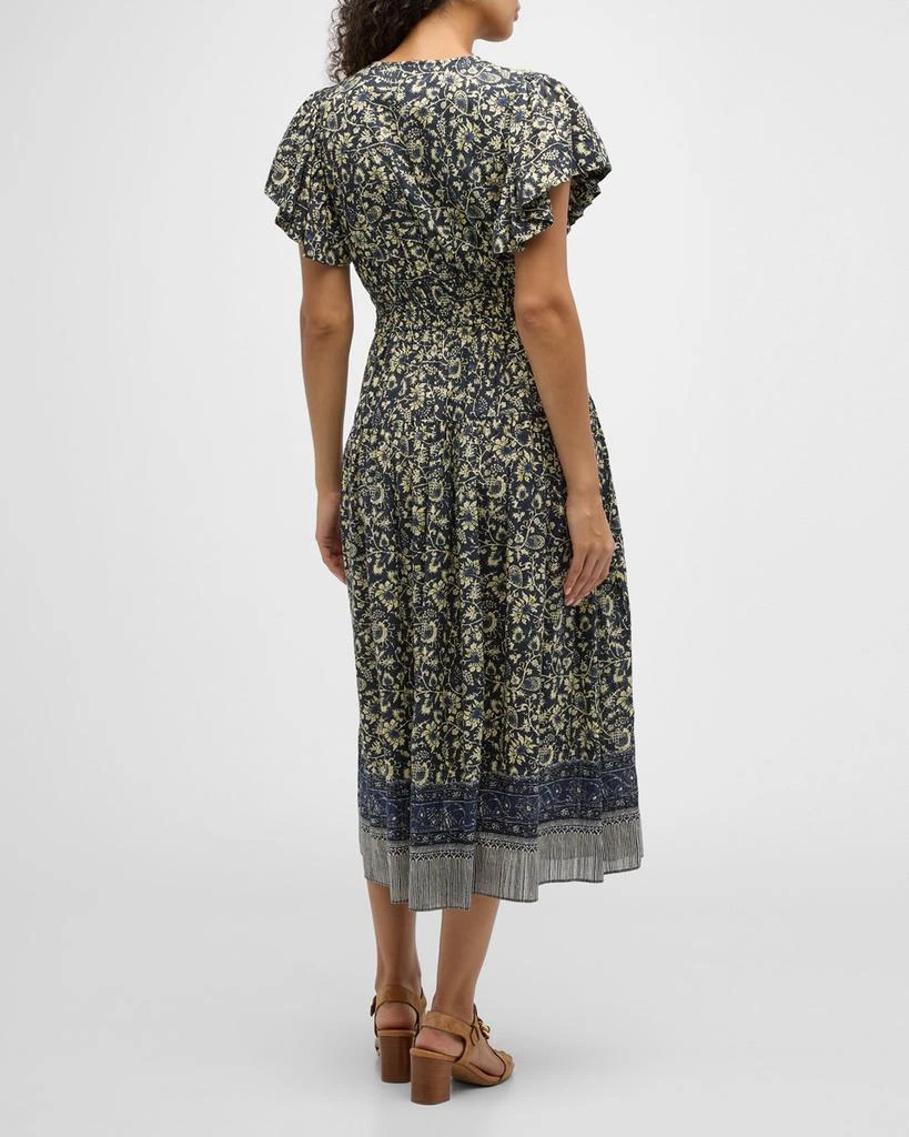 Ulla Johnson Lyria Flutter-Sleeve Floral Midi Dress 4