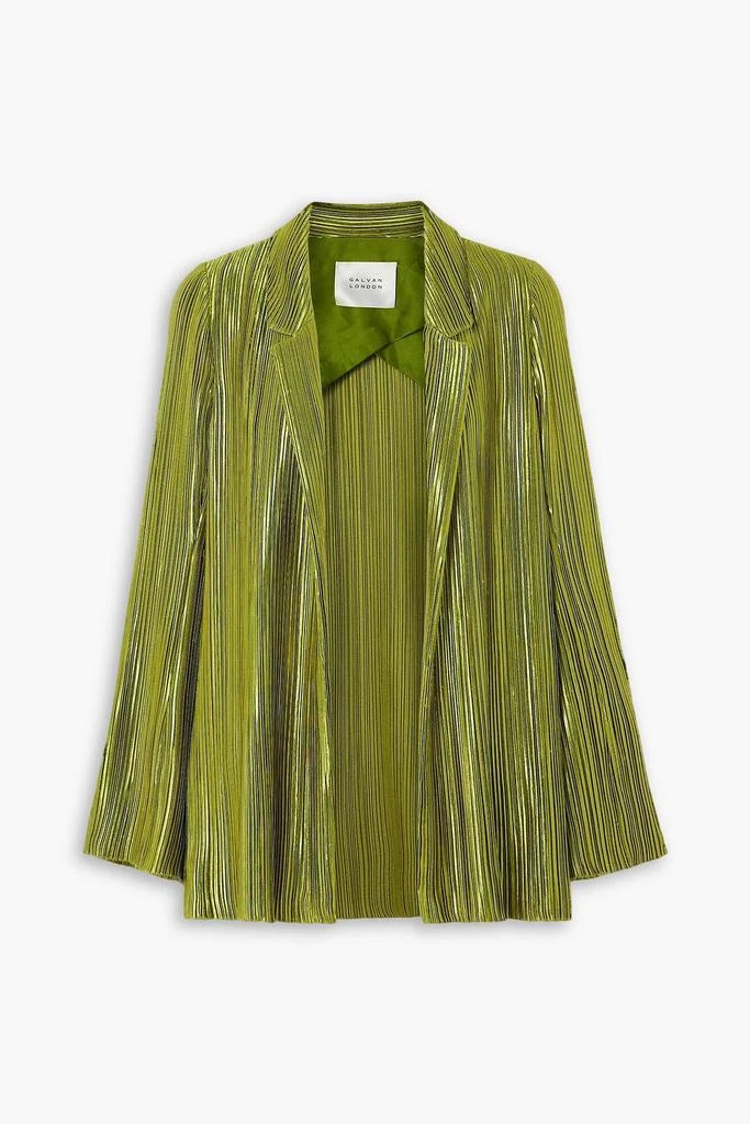 GALVAN  LONDON Nuage metallic plissé-crepe blazer 1