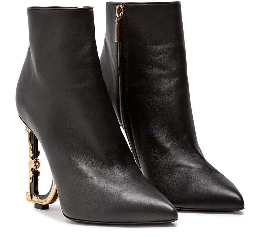 Dolce & Gabbana Nappa leather ankle boots with baroque DG detail 3