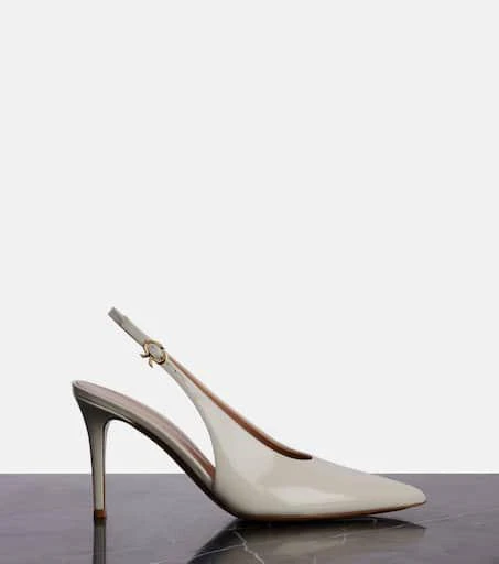 Gianvito Rossi Robbie 85 patent leather slingback pumps 4