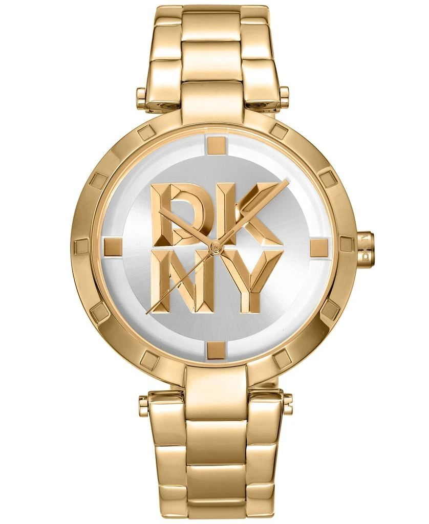 DKNY LOGO Essential Logo Silver White Dial Gold Women display picture 1