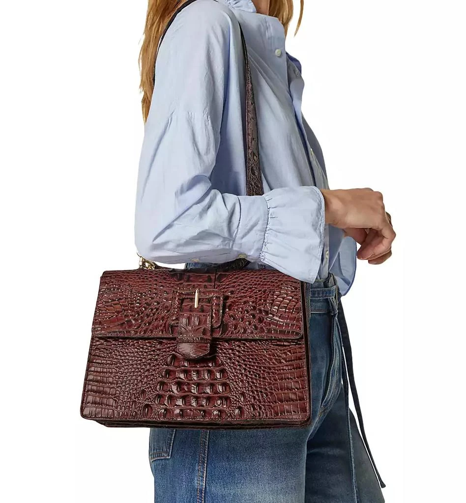 Brahmin Hallie Fern Cassatt Small Leather Satchel 7