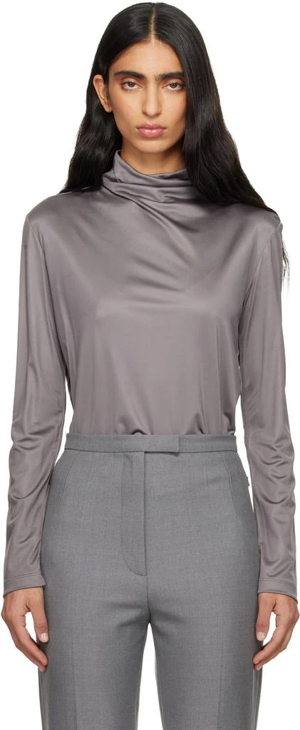 Dries Van Noten Gray Jersey Turtleneck 1