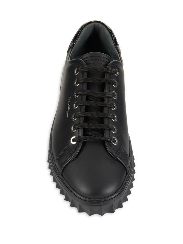 Salvatore Ferragamo Cube Leather Low Top Sneakers 5
