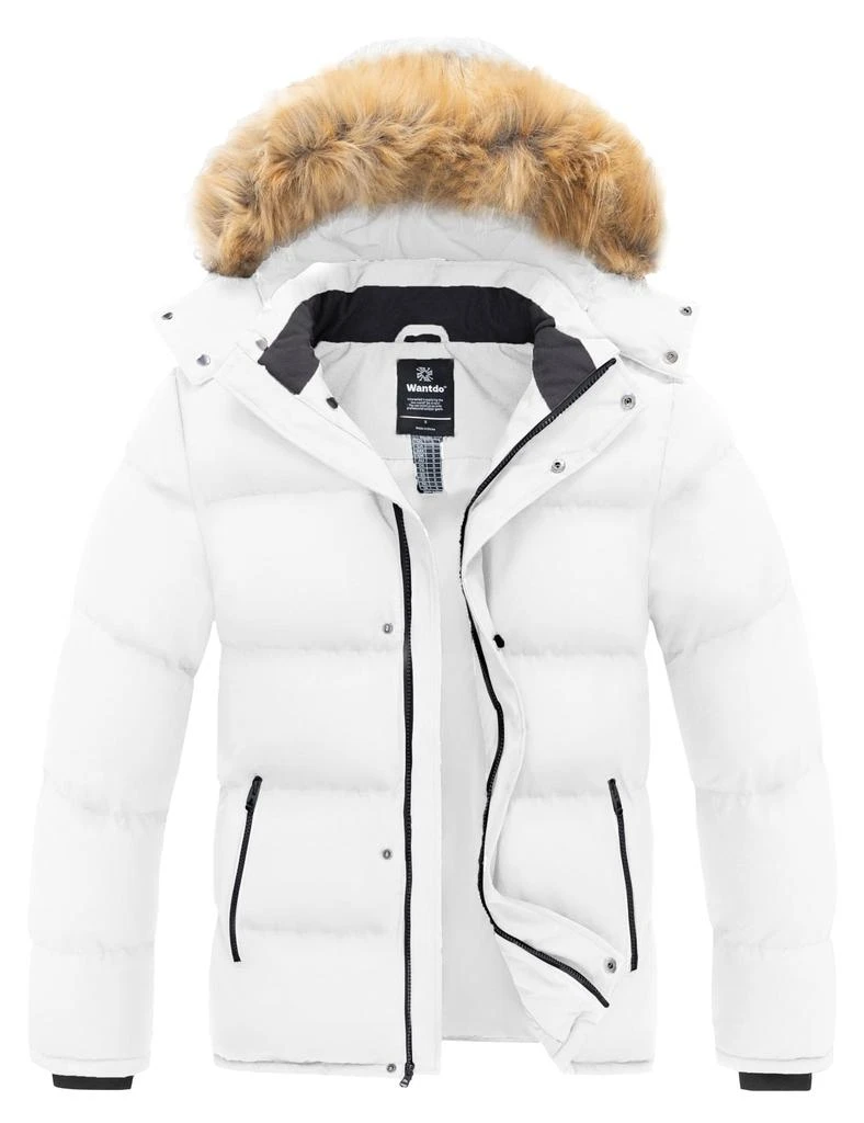 wantdo wantdo Men
s Hooded Winter Coat Waterproof Puffer Jacket Warmth Winter Jacket