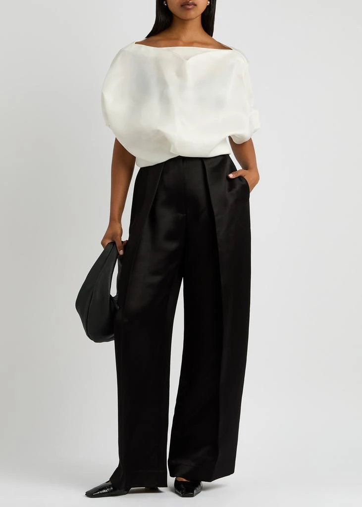 Khaite Niles draped silk top 4