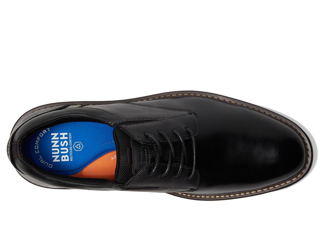 Nunn Bush Griff Plain Toe Oxford Lightweight and Comfortable for All Occasions Leather Lace Up